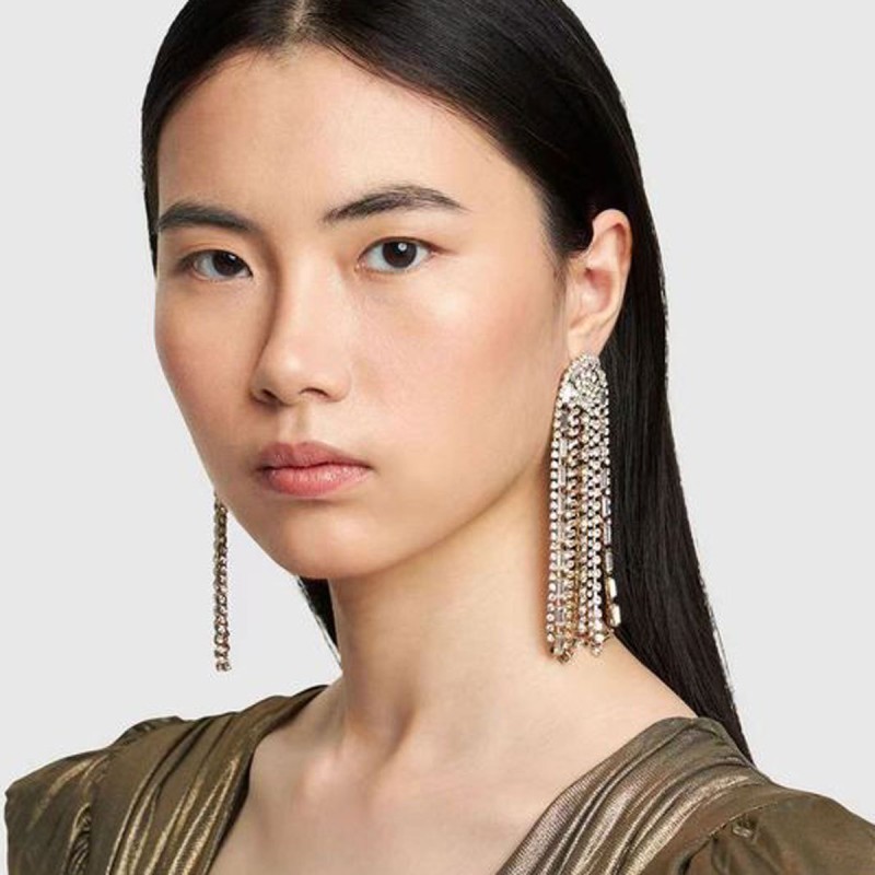 Copper Inlaid Zircon Tassel Earrings Wholesalers