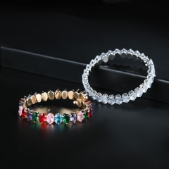 Pulsera Ovalada De Circón Con Incrustaciones De Cobre Al Por Mayor