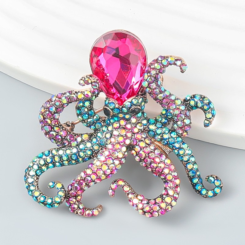 Broche De Pulpo Divertido Con Diamantes Al Por Mayor