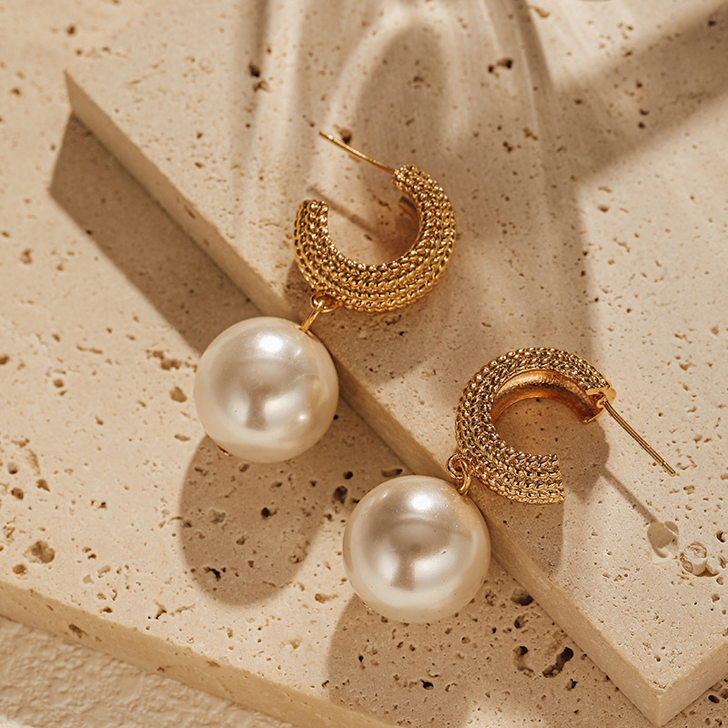 S925 Pearl Copper Stud Earrings Wholesalers