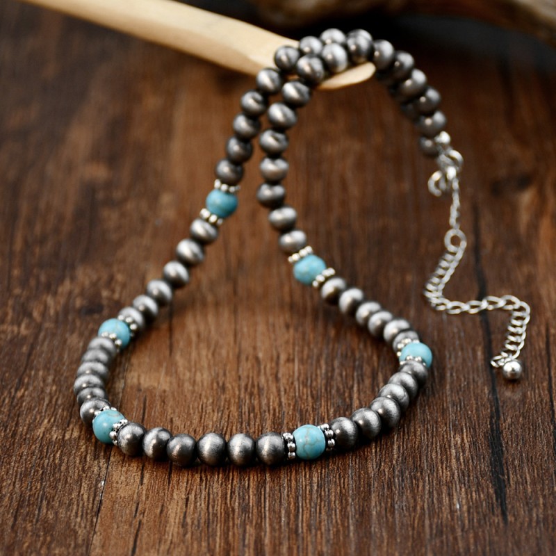 Brushed Tin Beaded Necklace Wholesalers