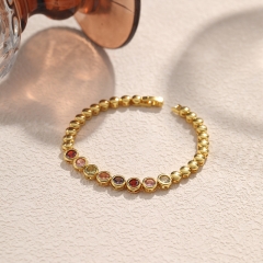 Pulsera De Circón De Color Con Incrustaciones De Cobre Al Por Mayor