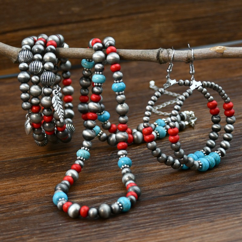 Turquoise Beaded Necklace Earrings Wholesalers