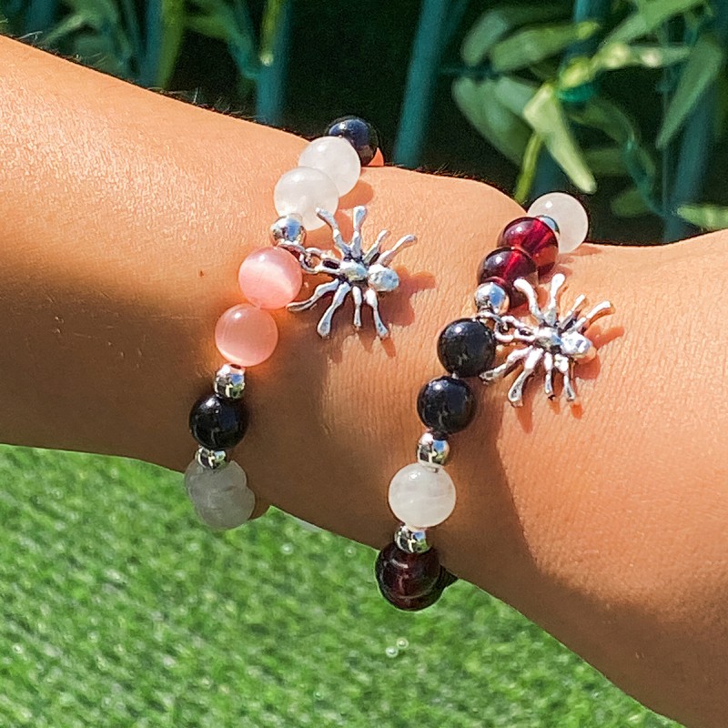 Halloween Spider Agate Beaded Bracelet Suit Wholesaler