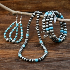 Beaded Necklace Bracelet Drop Earrings Suit Wholesaler