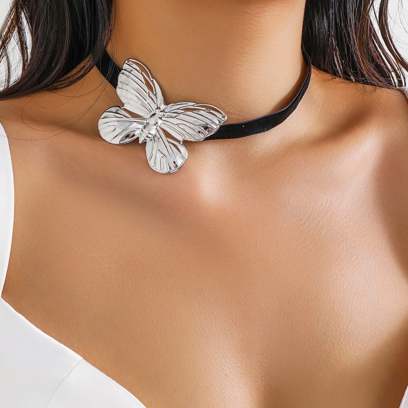 Metal Mariposa Línea De Cera Con Flecos Collar Mayorista