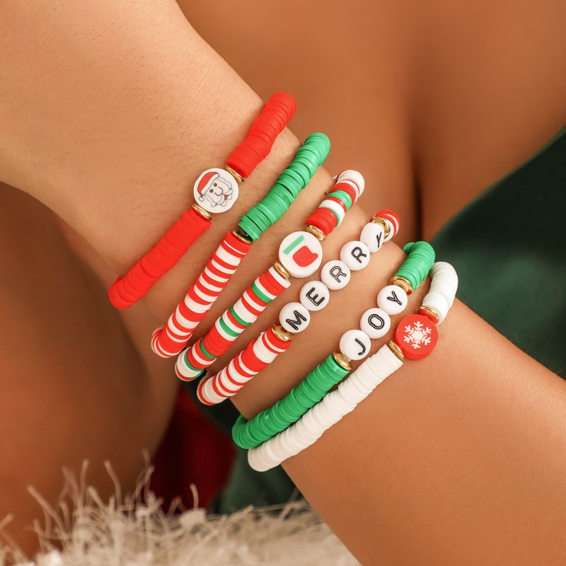 Juego De Pulsera Con Cuentas De Navidad Al Por Mayor