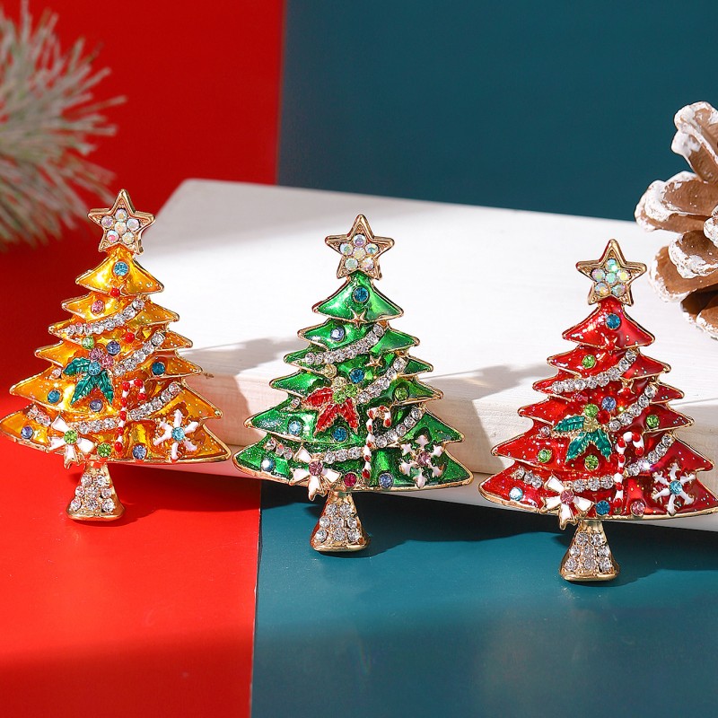 Broche De árbol De Navidad De Diamantes Al Por Mayor