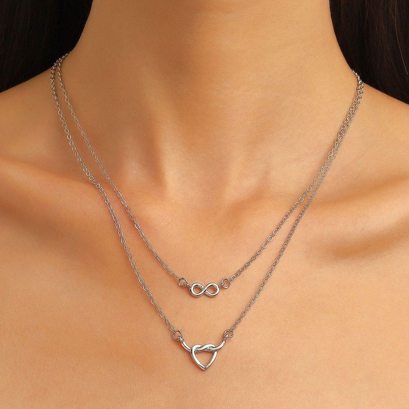 Interwoven Heart-shaped Stacked Necklace Wholesalers