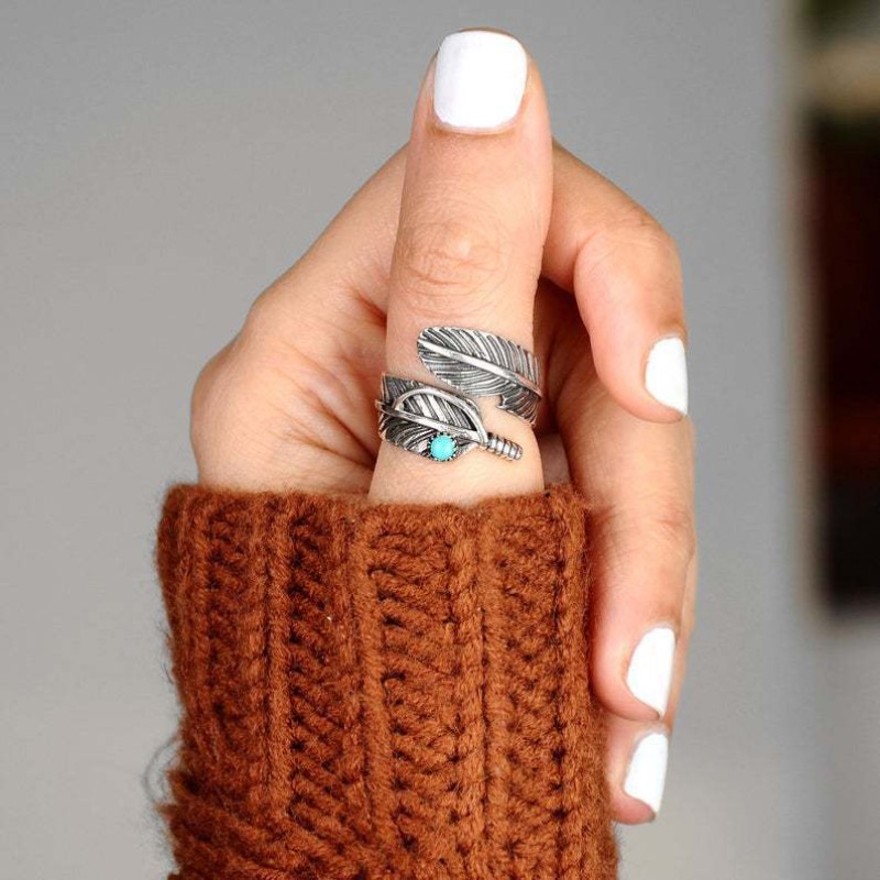 Feather Shape Opening Adjustable Ring Wholesalers
