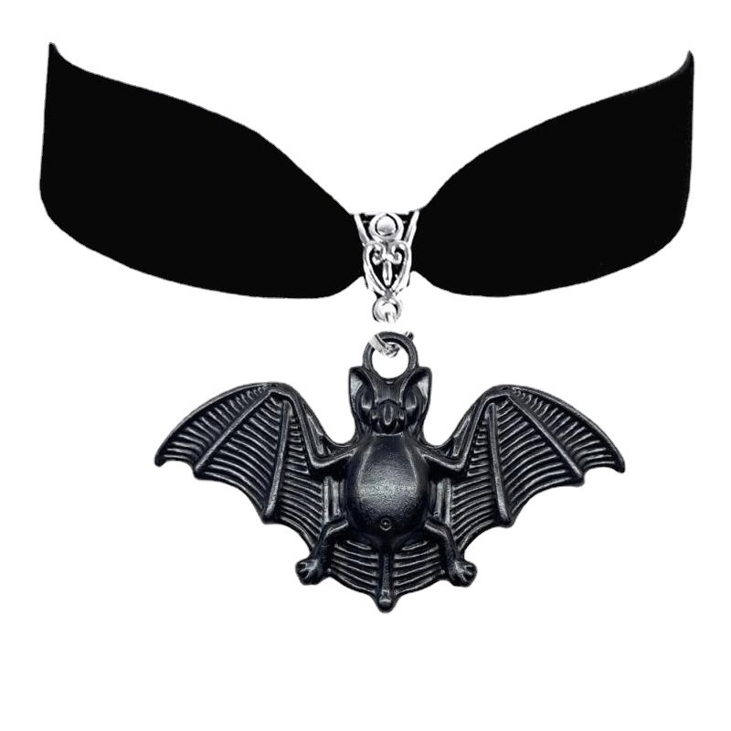 Collar De Terciopelo Murciélago Negro