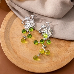 Silver Needle Grape Asymmetric Earrings Wholesaler