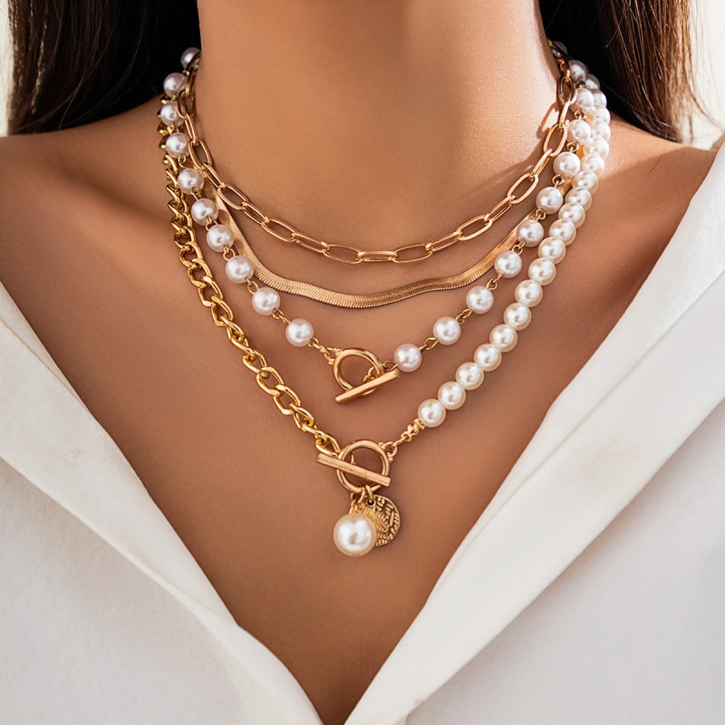 Pearl Stacked Necklace Wholesalers