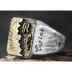 Anillo De Letra Cuadrada Para Hombre Mayorista