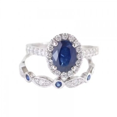 Sapphire Set White Diamond Ring Wholesalers