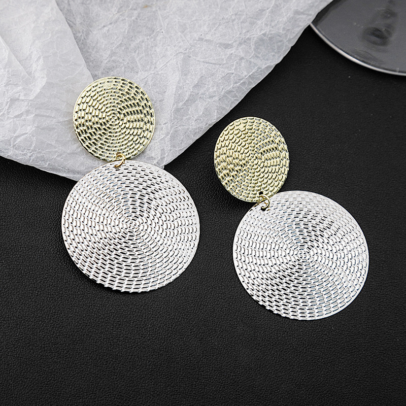 Silver Pin Round Contrast Color Earrings Wholesalers