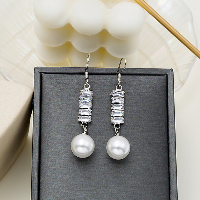Silver Pearl Long Earrings Wholesalers