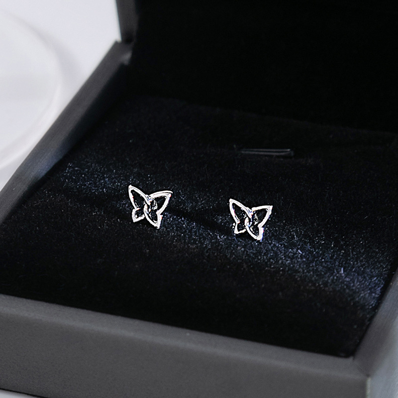 Silver Needle Butterfly Stud Earrings Wholesalers