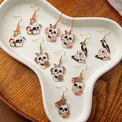 Halloween Rose Skull Earrings Wholesalers