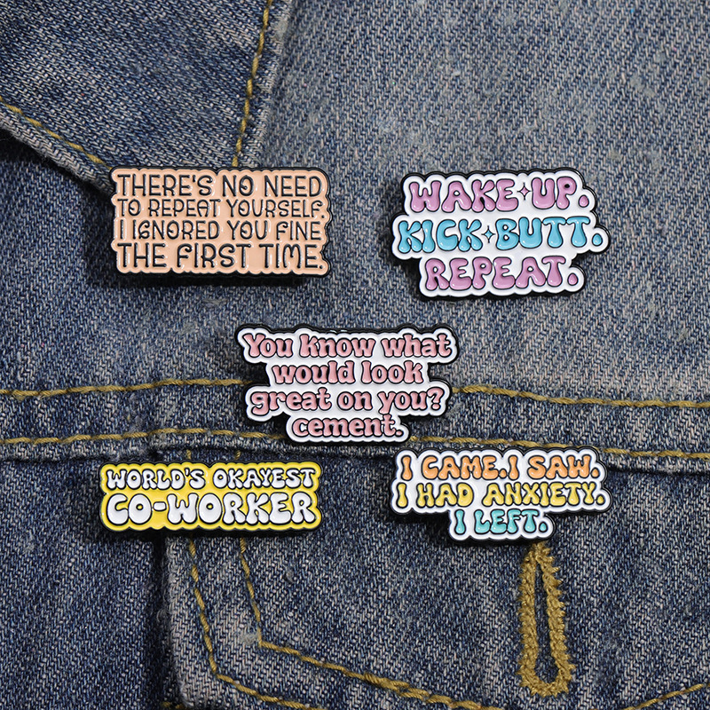 Cartoon Inspirational Letter Brooch Wholesalers