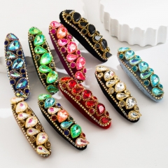 Mayorista De Horquillas Gruesas De Terciopelo De Diamantes De Vidrio