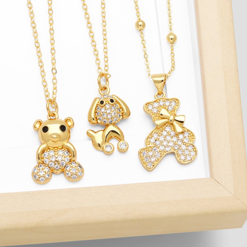 Cub Bear Zircon Necklace Wholesalers