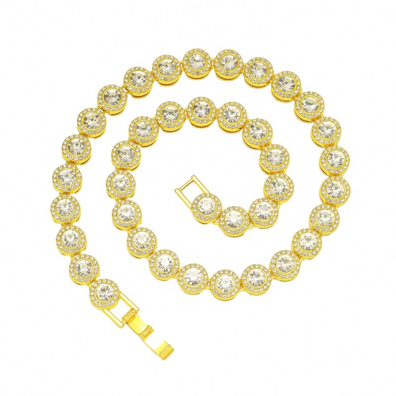 Round Full Diamond Men Bracelet Necklace Wholesalers