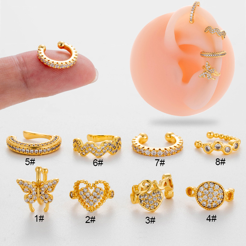 Copper Inlaid Zircon Ear Clip Wholesalers