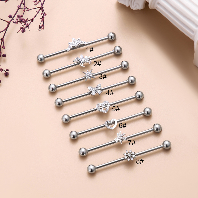 Stainless Steel Rod Zircon Long Piercing Earrings Wholesalers