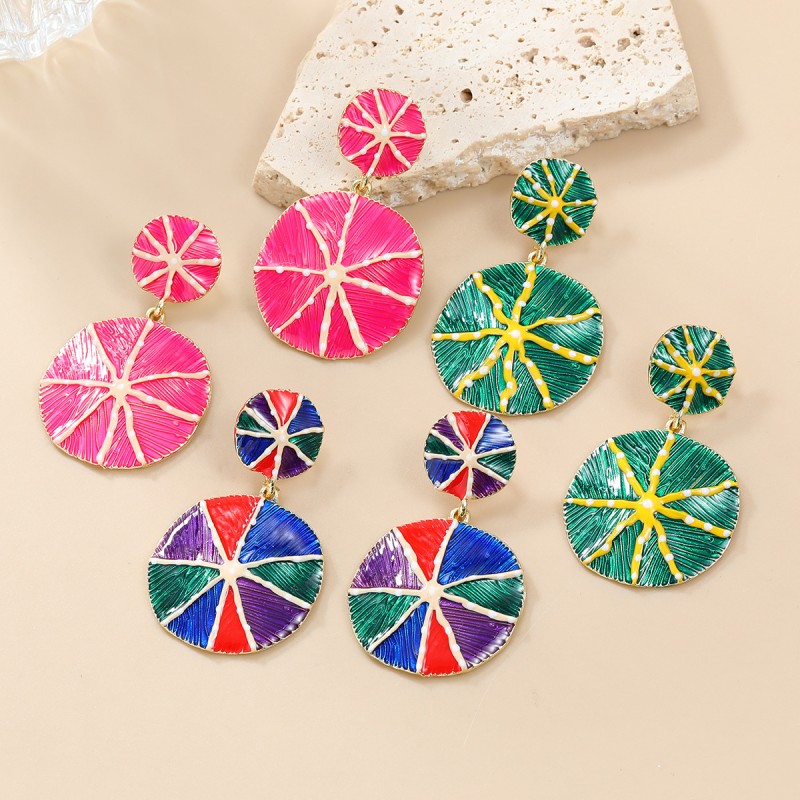 Multi-layer Round Color Matching Earrings Wholesalers