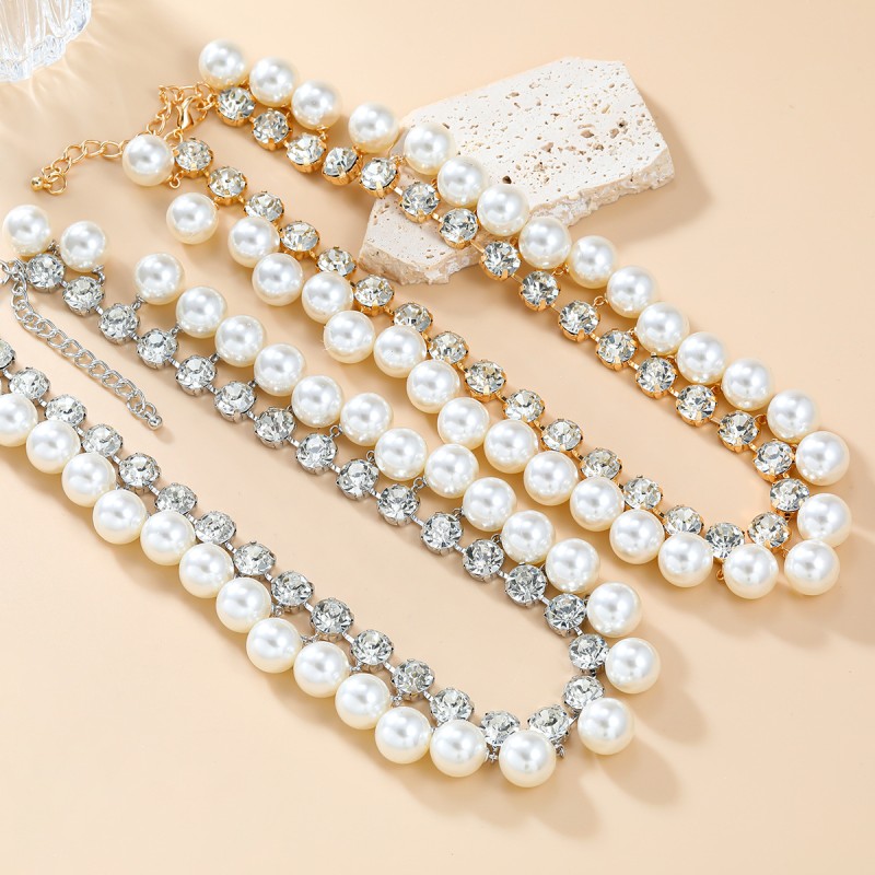 Diamond Inlaid Pearl Necklace Wholesalers
