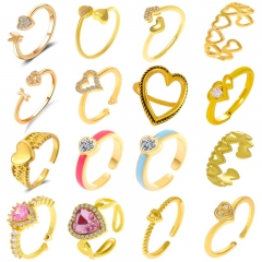 Diamond Heart-shaped Opening Ring Wholesalers