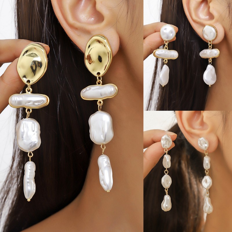 Mayorista De Pendientes De Perlas Irregulares Largas