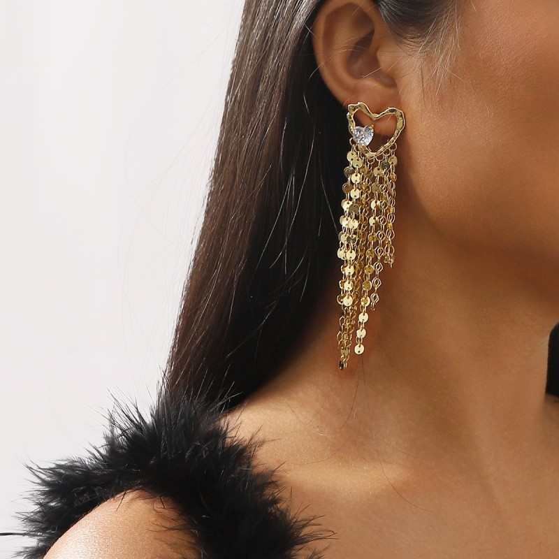 Round Tassel Rhinestone Earrings Wholesalers