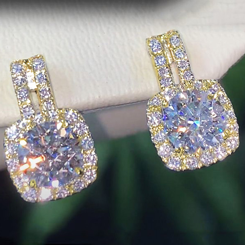 Round Diamond Zircon Earrings Wholesalers