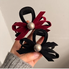 Velvet Pearl Bow Grab Clip Wholesalers