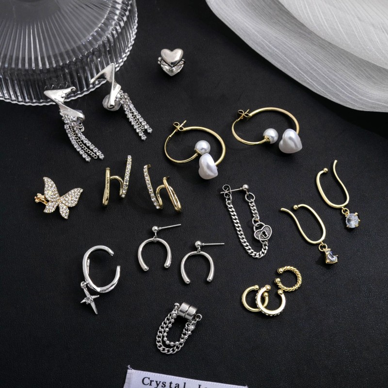 Mayorista De Pinzas De Oreja De Perlas De Diamantes Geométricos