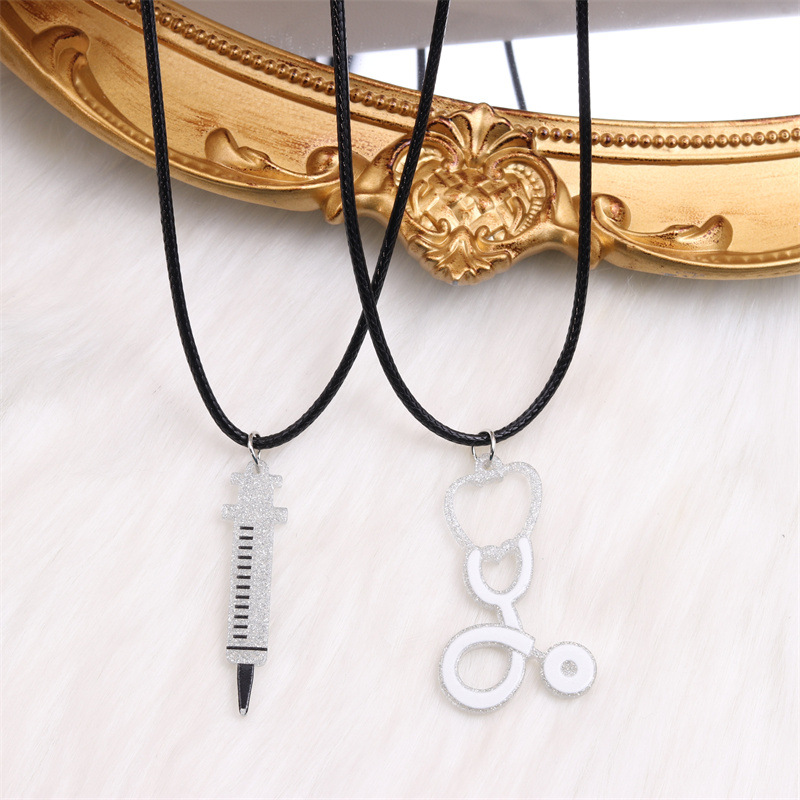 Nurses Festival Syringe Stethoscope Necklace Wholesalers