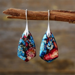 Color Stone Drop Earrings Wholesalers