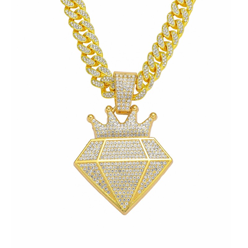 Full Diamond Crown Pendant Necklace Wholesalers