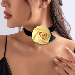 Fabric Rose Flower Necklace Wholesalers