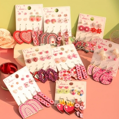 Aletas De Madera LOVE Love Love Aretes Set Mayorista