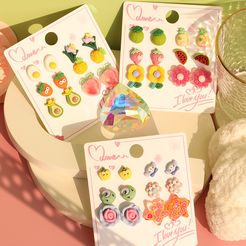 Flower Fruit Earring Set Wholesalers