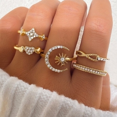 Mayorista De Anillo De Luna Estrella De Diamantes