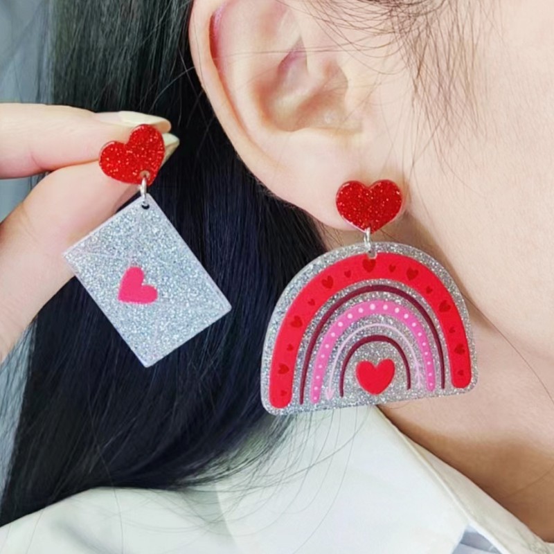 Love Rainbow Letter Earrings Wholesalers