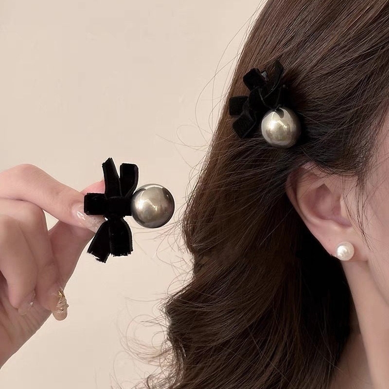 Velvet Pearl Bow Hairpin Wholesalers