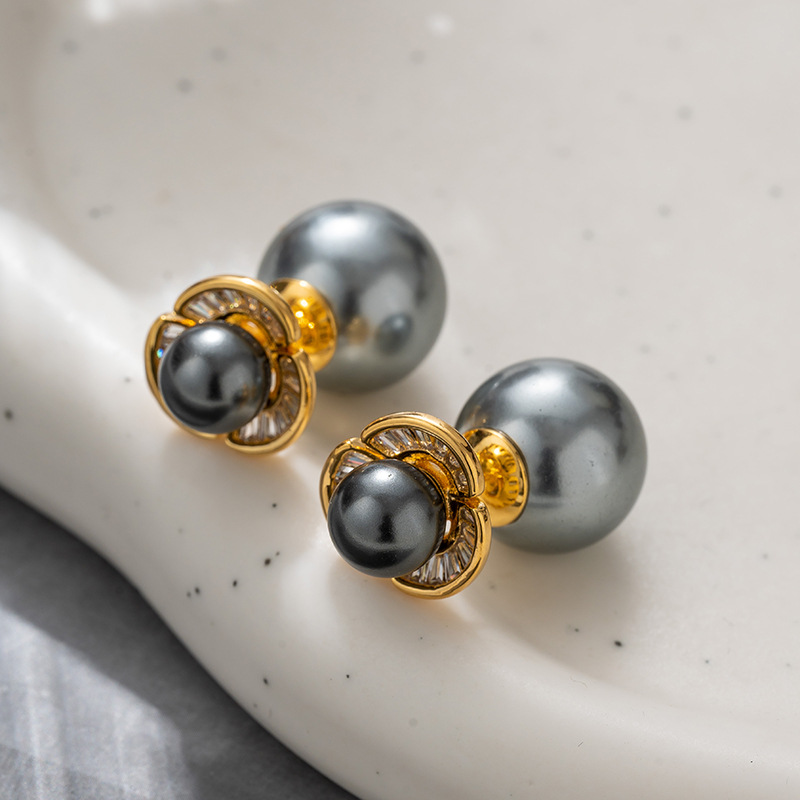 Grey Pearl Earrings Wholesalers