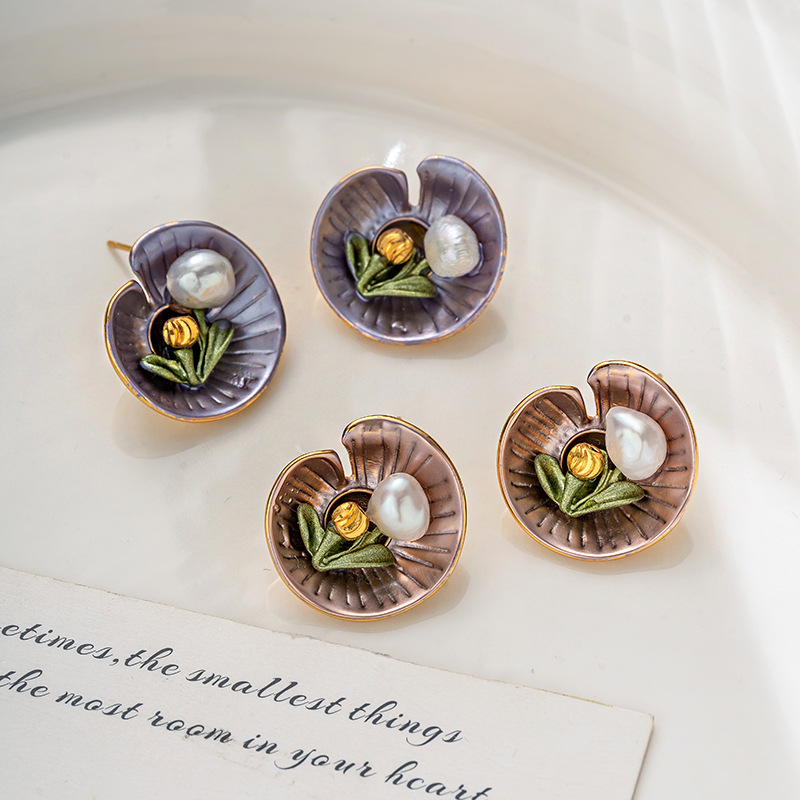 Pendientes De Flores De Perlas Al Por Mayor