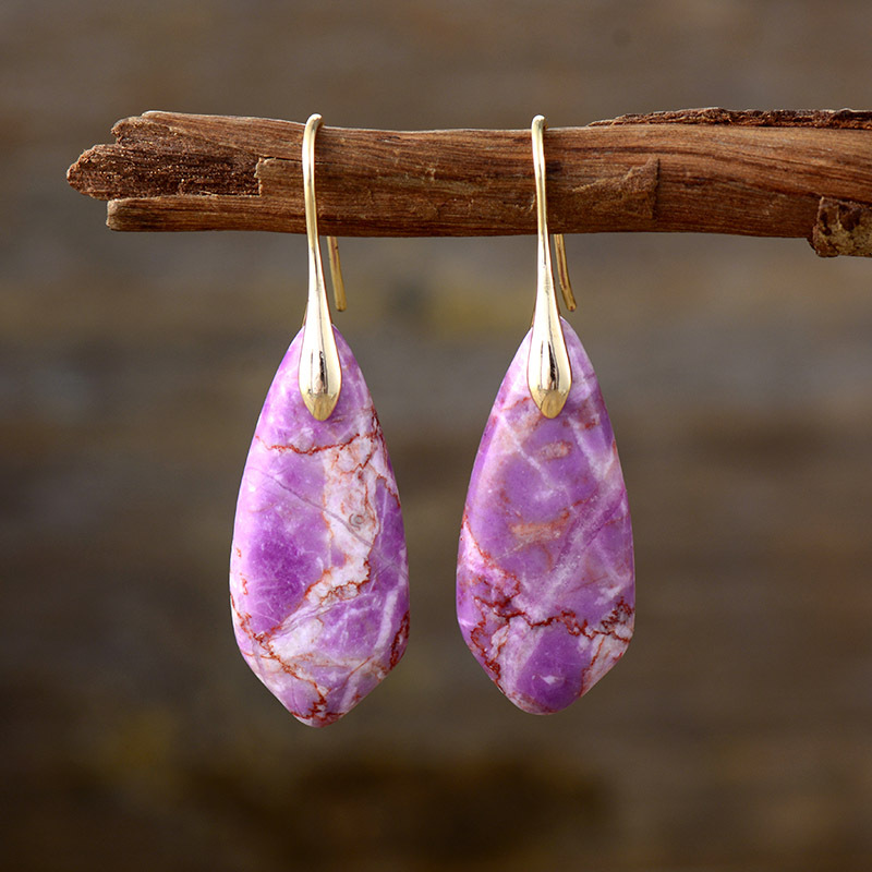 Natural Stone Water Drop Pendant Earrings Wholesalers