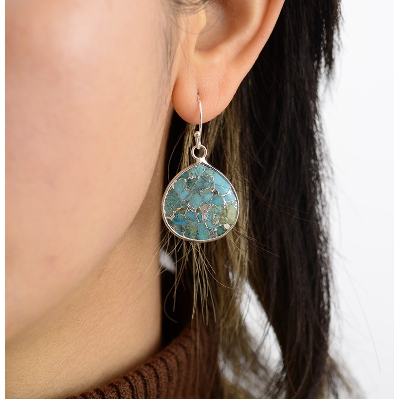 Natural Stone Water Drop Pendant Earrings Wholesalers